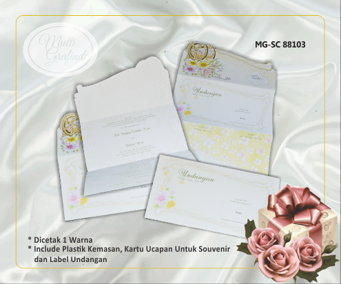 Undangan Template Elegan 12 x 21,5 cm